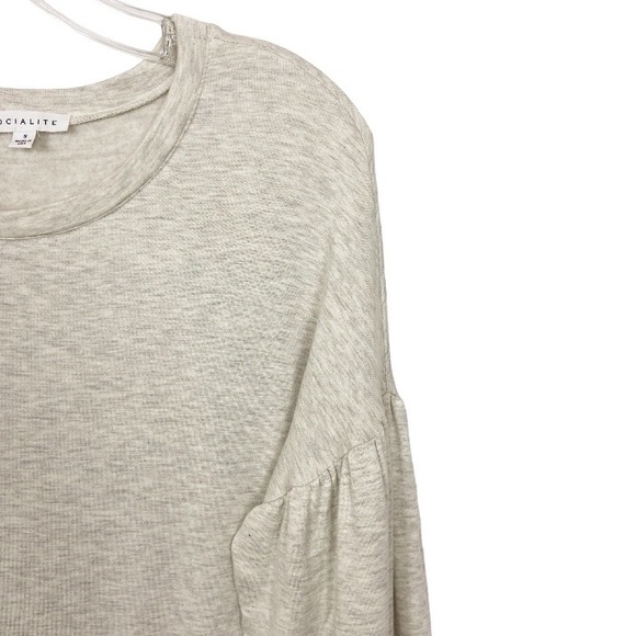 Socialite Gray Sweat Shirt Dress Bubble Sleeves Size Small - Picture 3 of 5
